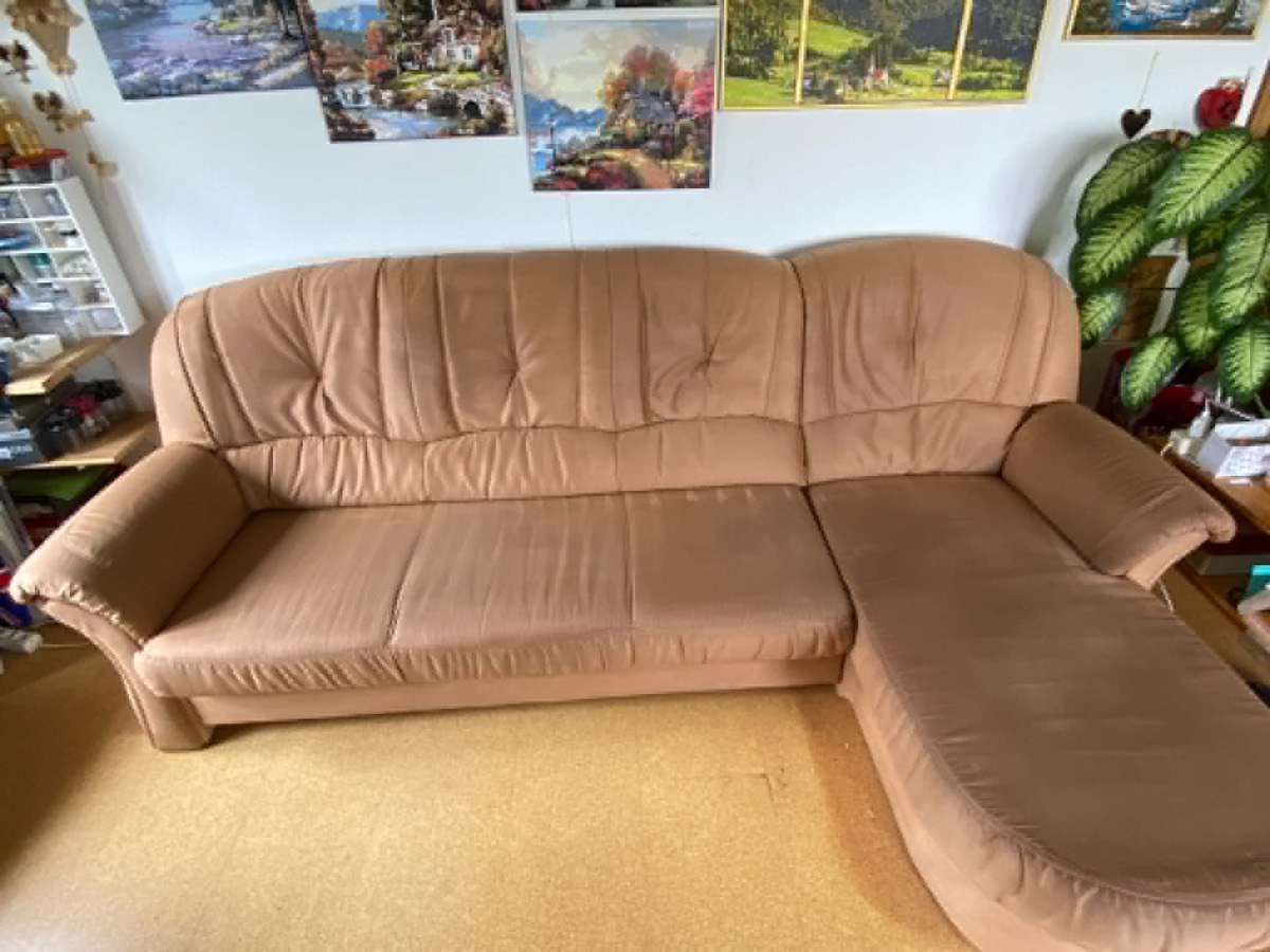 Professionell gereinigtes Stoffsofa